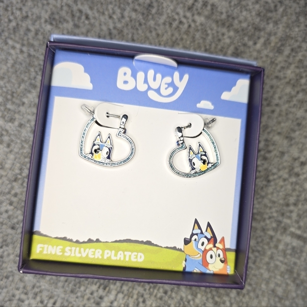 Bluey Silver Plated Kids Earrings